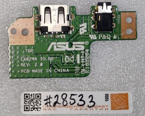 USB & Audio board Asus E402WA (p/n 90NB0HC0-R10010) REV:2.0