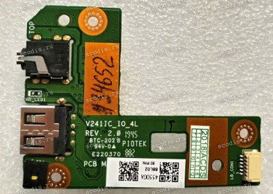 USB & Audio board Asus Asus V222UA IO_BD (90PT0260-R11000, V241JC_IO_4L REV. 2.0, 60PT01W0-I01B02)